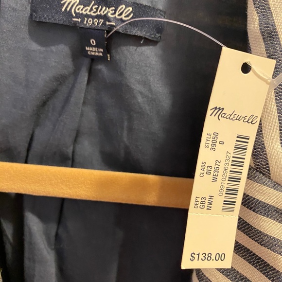 Madewell striped blazer size 0 - Picture 2 of 4